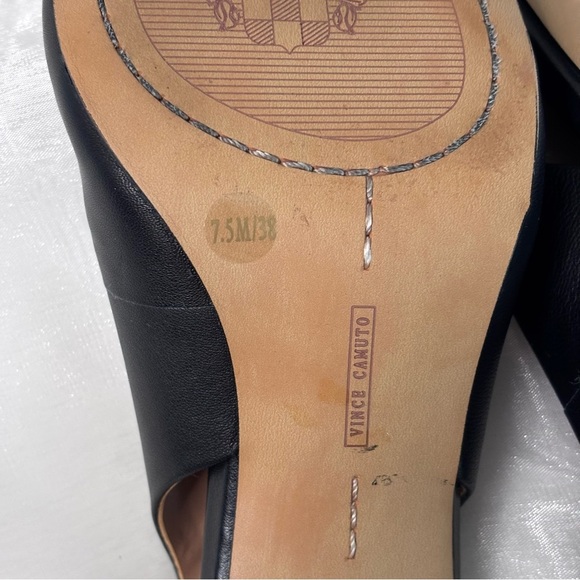 Vince Camuto Women’s Black Hamden Slingback Pointed Cap Toe Pump Size 7.5 - Picture 7 of 9